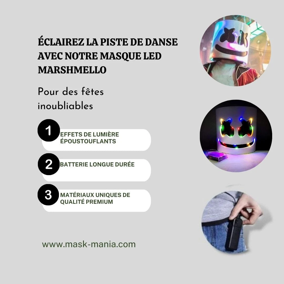 Masque Marshmello Led 2 Masque Marshmello Led – Image 2
