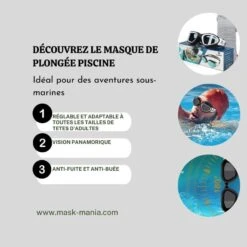 Masque De Plongée Piscine -Mask Mania masque de plongee piscine mask mania 43050560389387