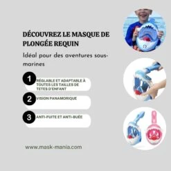 Masque De Plongée Requin -Mask Mania masque de plongee requin mask mania 43058840273163